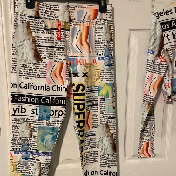 Magazine print two piece legging set - Picture 3 of 3
